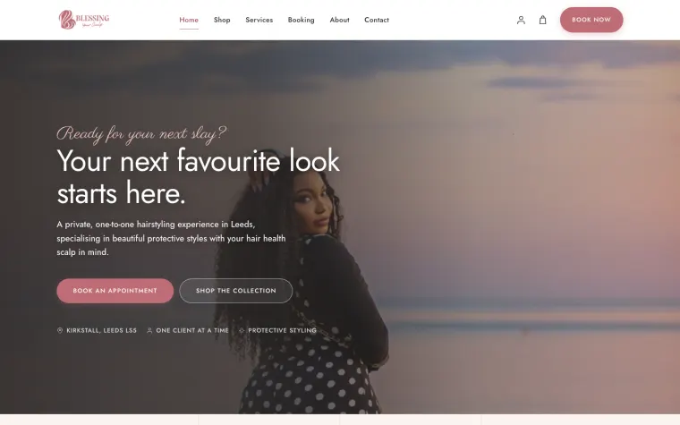 Blessing Your Scalp website home page