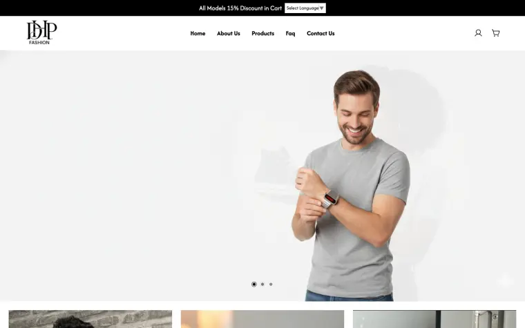 DHP Fashions website home page