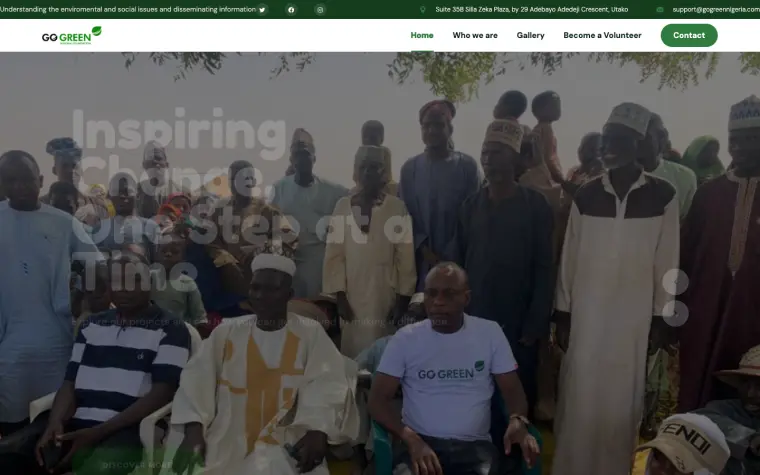 Go Green Nigeria website home page