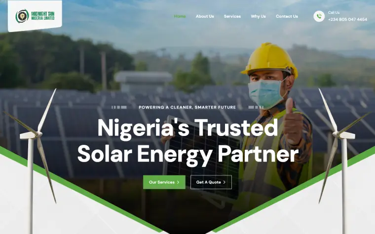 Midnight Sun Nigeria website home page