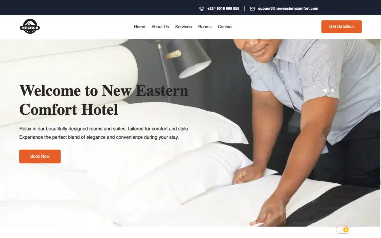New Eastern Comfort Hotels website home page